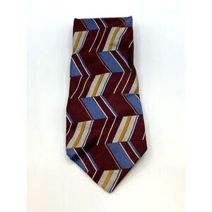 GJ CAHN Men's Vintage Silk Abstract Geometric Pattern Mixed Color Tie